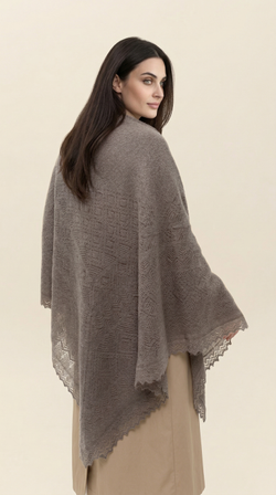 Оренбургский пуховый платок П2-150-03 серый