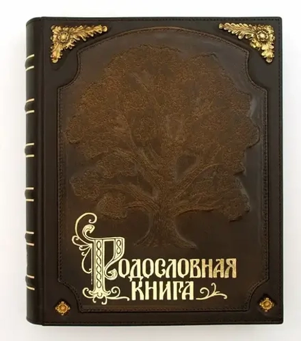 Альбом генеалогическое древо «Традиции», натуральная кожа, с бронзовыми накладками