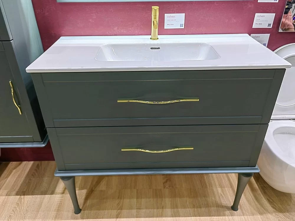 Тумба с раковиной Cezares TIFFANY 100 Verde opaco