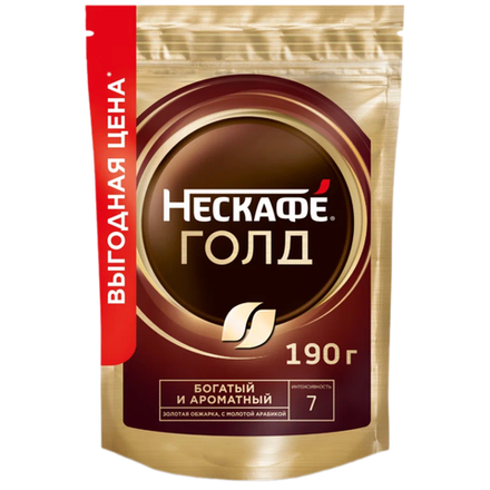 Кофе растворимый Nescafe Gold 190 гр м/уп