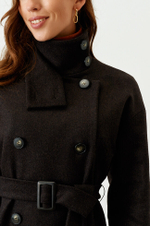 0090 Пальто женское (темно-коричневый)