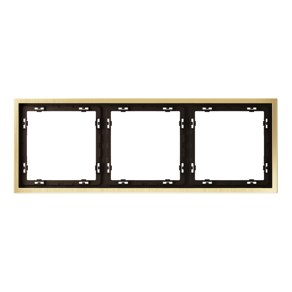 Рамка металлическая на 3 поста, S70 Metal (латунь)