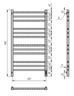 Полотенцесушитель электр. Alex GR-104 500х1000 П12 black mat U