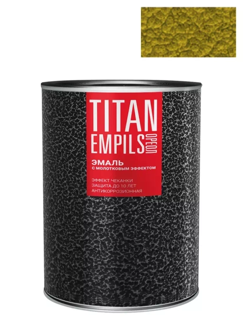 Эмаль для металлических поверхностей Ореол Титан молотковая золотистая
