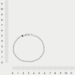 Браслет цепной из белого золота 585 пробы с плетением "Косичка" без вставок (арт. НБ 18-100-3 1.20)