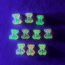 1815 Фигурки объёмные "Медвежата" 10 шт (светятся в УФ)