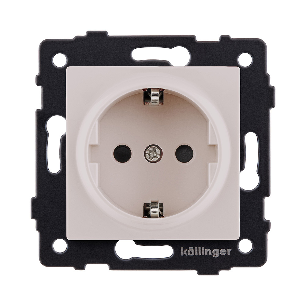 Розетка штепсельная SCHUKO 16A/250 В, кашемир матовый Kollinger REA-002CM для Aspekt, Eleganz, Reflex