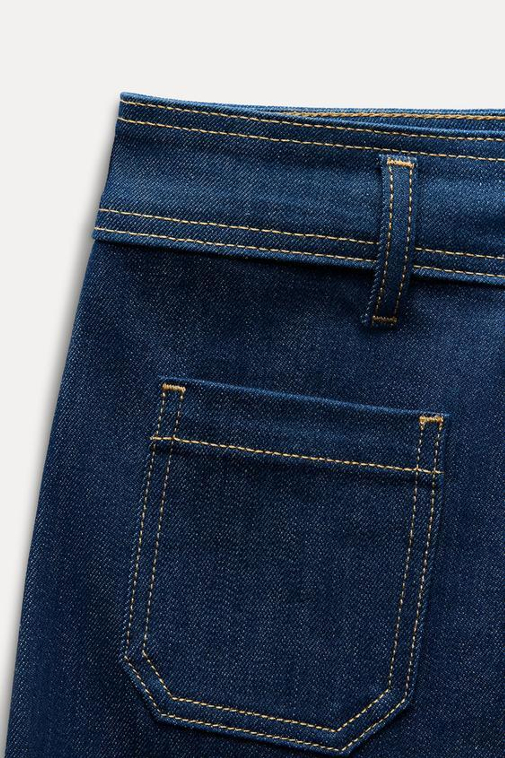 ZARA ДЖИНСЫ WIDE-LEG С ВЫСОКОЙ ПОСАДКОЙ И КАРМАНАМИ — ZW COLLECTION, СИНИЙ