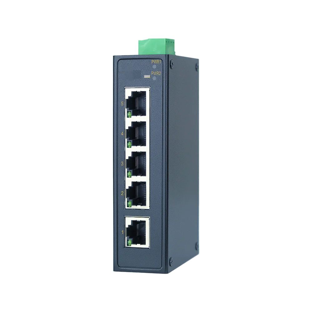 Промышленный неуправляемый коммутатор, 1×100Base-X, SFP слот; 4×10/100Base-T(X) портов RJ45, 12-48В DC/18-30В AC, с резервированием