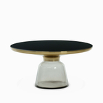 Кофейный столик Vaso Glass 1 диаметр 75 стекло закалённое, серый, черный