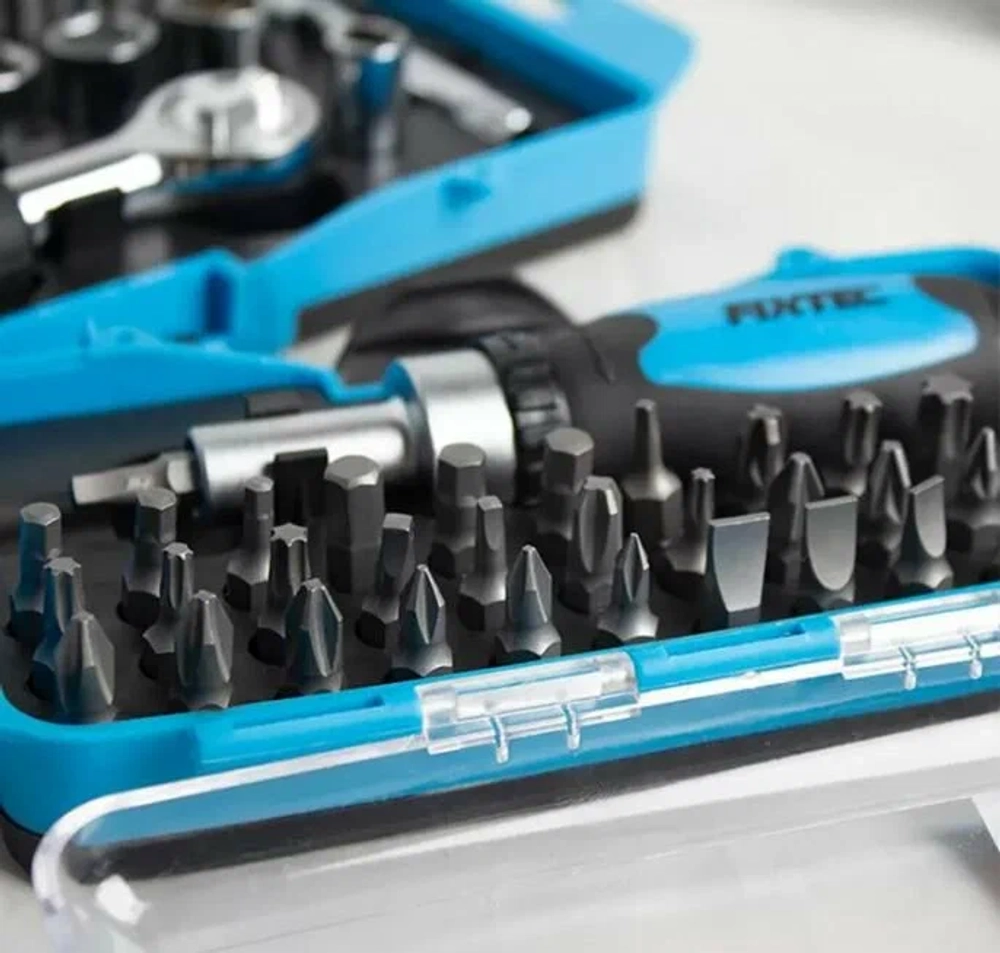 Отвертка Fixtec FHSDK3801, с набором бит, 38 шт, сталь CR-V