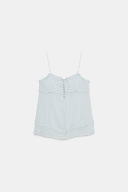 ZARA ТОП С ВОЛАНАМИ — ZW COLLECTION, ГОЛУБОЙ