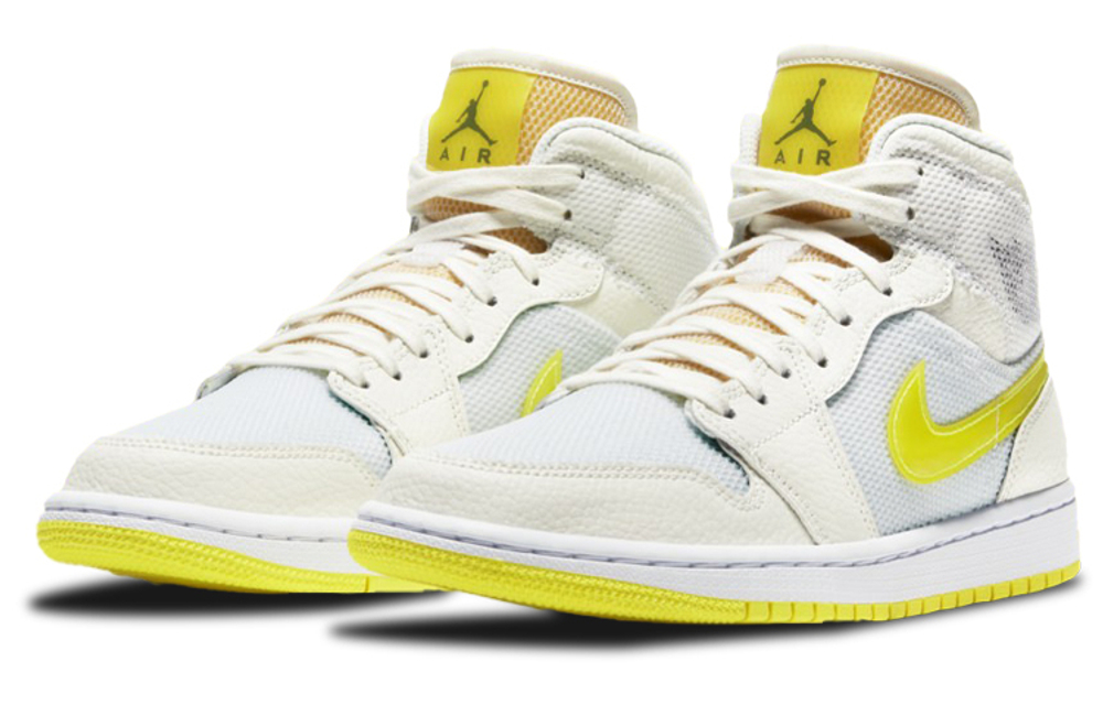 Кроссовки Jordan Air Jordan 1 Mid Se "Voltage Yellow" (Женская размерная сетка)