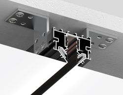 Ambrella Шинопровод для монтажа в натяжной ПВХ потолок системы крепления Гарпун 2м черный Magnetic standard 48V 10mm Track System GL1945