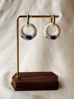 Серьги Гжель бублики