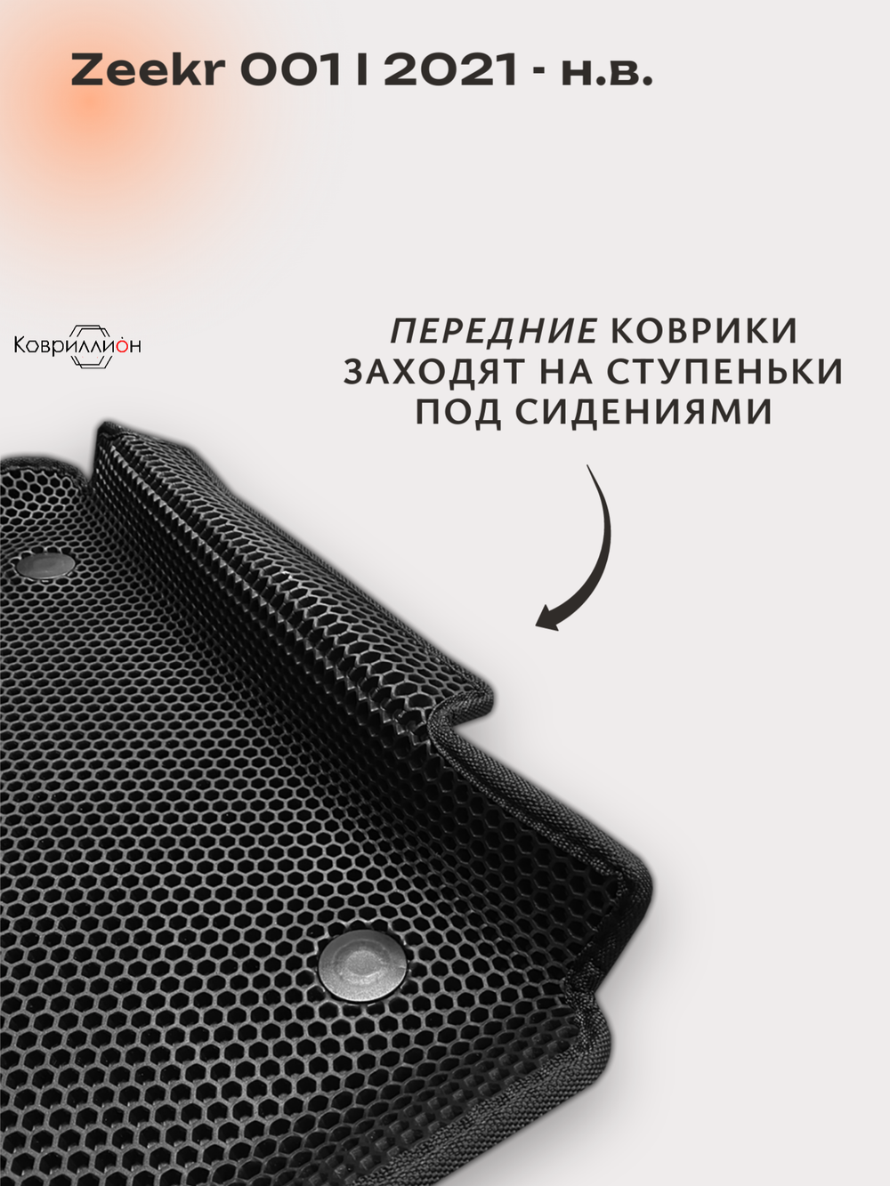 Передние автомобильные коврики ЭВА с бортами для Zeekr 001 (21-н.в.)