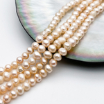 Жемчуг, цвет персиковый, размер около 4,5 мм, цена за нить 36 см