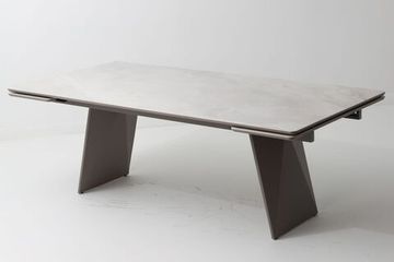 Стол ШЕРЛ 200 цвет ОНИКС (CRYSTAL ONIX BIANCO), керамика / Черный каркас
