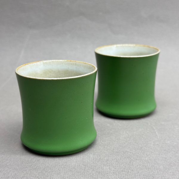 Чашка зеленая матовая, керамика, 80мл