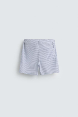 ZARA ШОРТЫ В ПОЛОСКУ — LIMITED EDITION, НЕБЕСНО-ГОЛУБОЙ