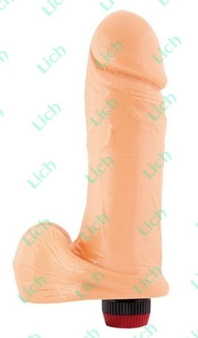 Классический вибратор телесного цвета, 22,8 см