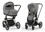 Коляска Cybex Priam IV Rosegold complete Aton S2 Lava Grey Base One 4 в 1 Mirage Grey