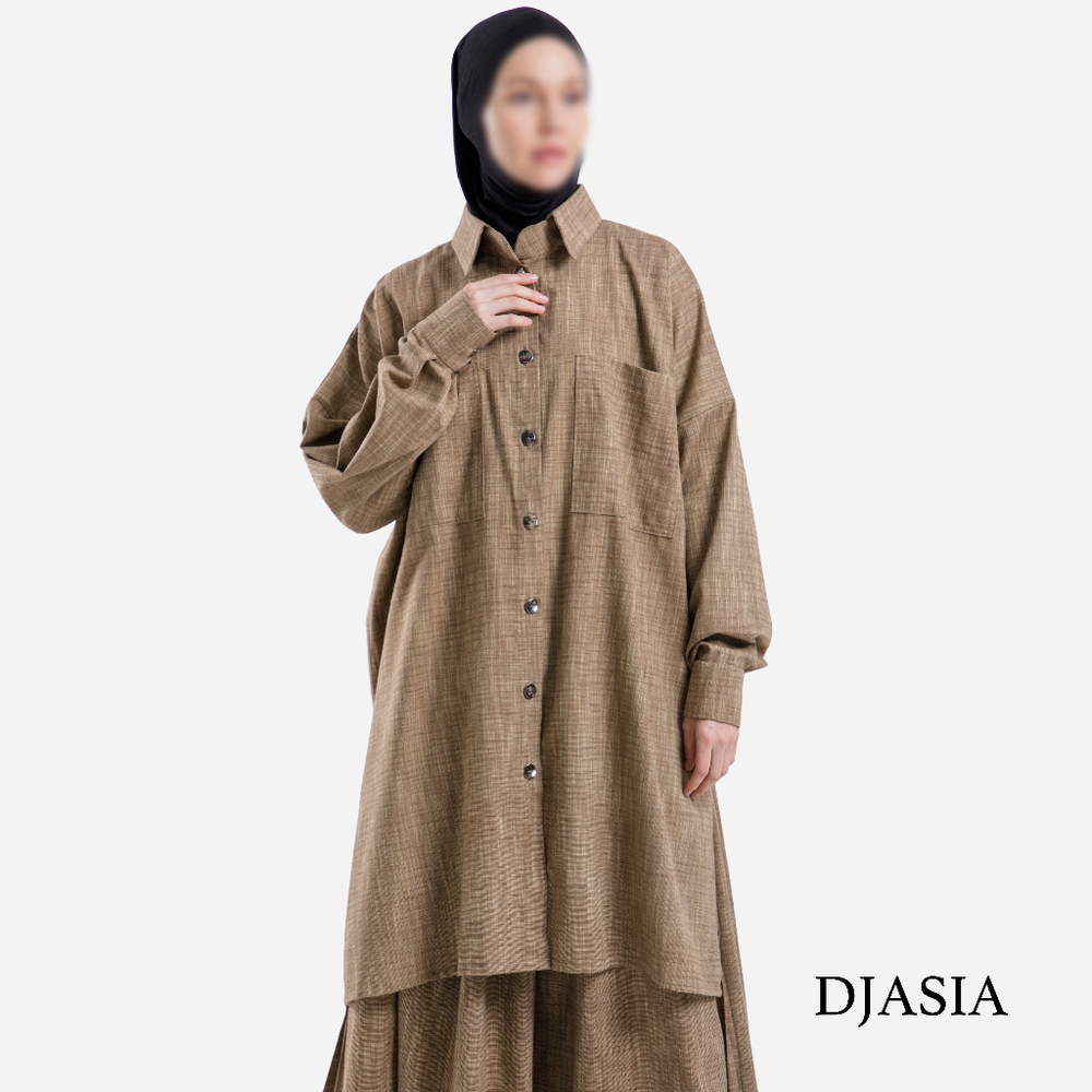 РУБАШКА УДЛИНЕННАЯ НА ПУГОВИЦАХ LAYALI LINEN