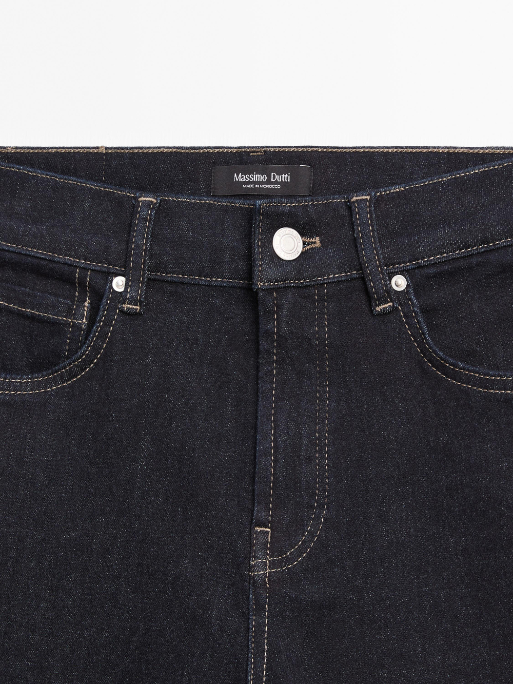 Massimo Dutti Узкие джинсы-клеш с высокой талией, темно-синий