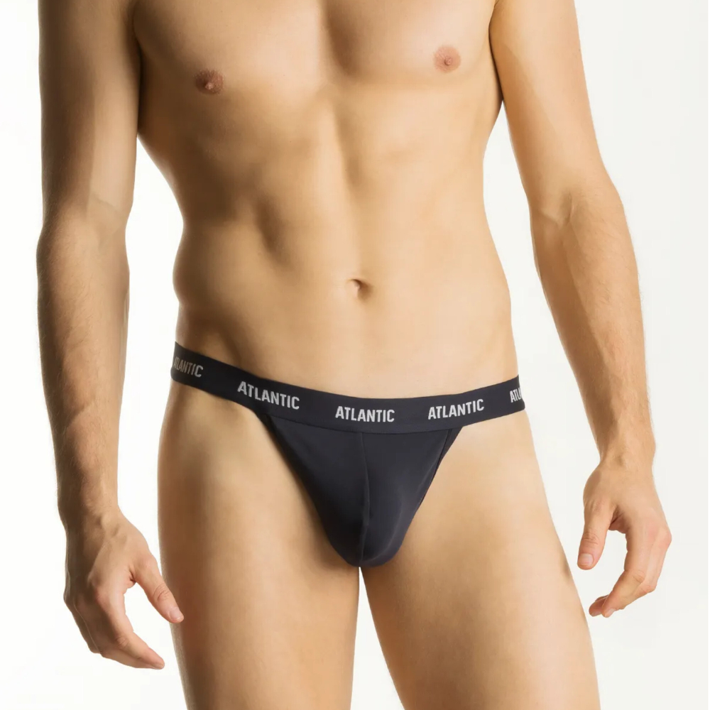 Мужские трусы стринги темно-синие ATLANTIC String Comfort MP-1572