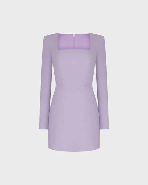 Платье мини с вырезом каре