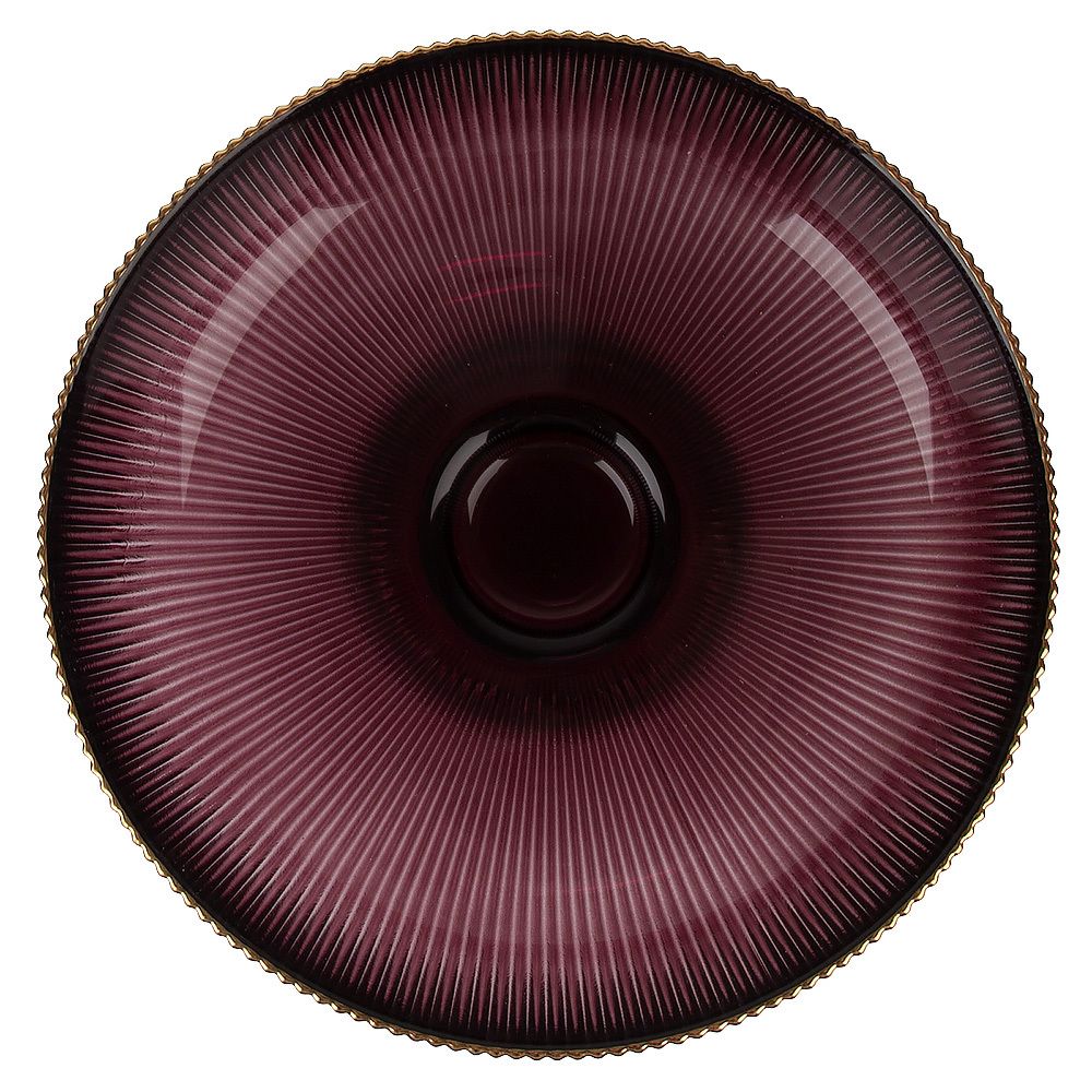 Блюдо на ножке "Frost stripe" (розовое) d=25,7 см h=11,5см (стекло) (транспортная упаковка)