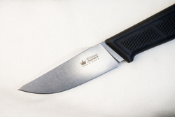 Нож Kizlyar Supreme Baikal M AUS-10Co (Cryo) SW BKH LS (StoneWash, Black Kraton Handle, Leather Sheath)