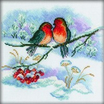 "Пара снегирей"-C110 вышивка