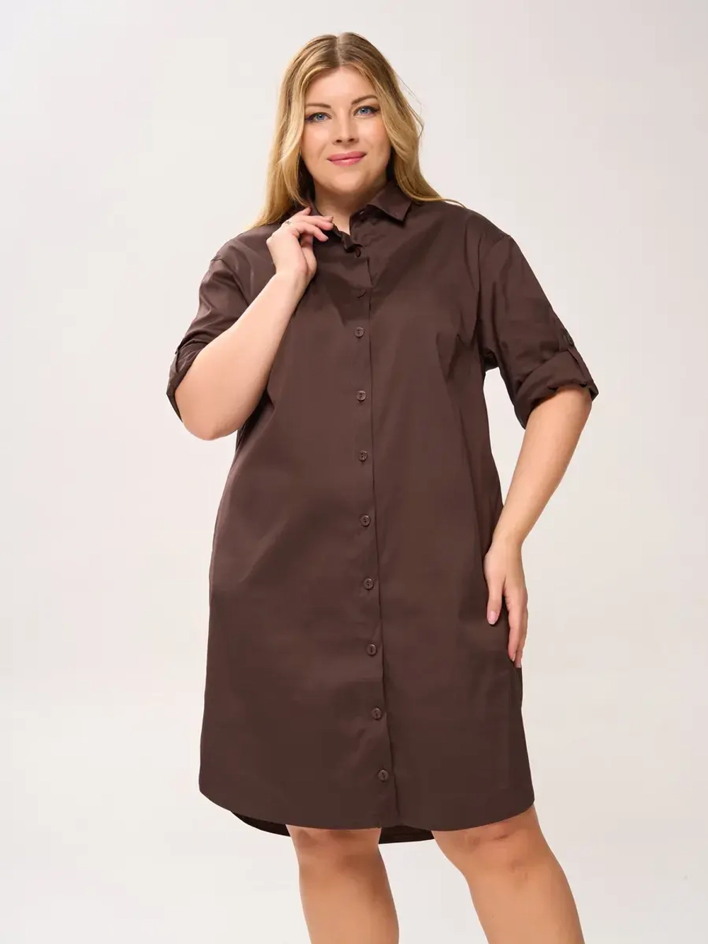 Платье-рубашка с карманами