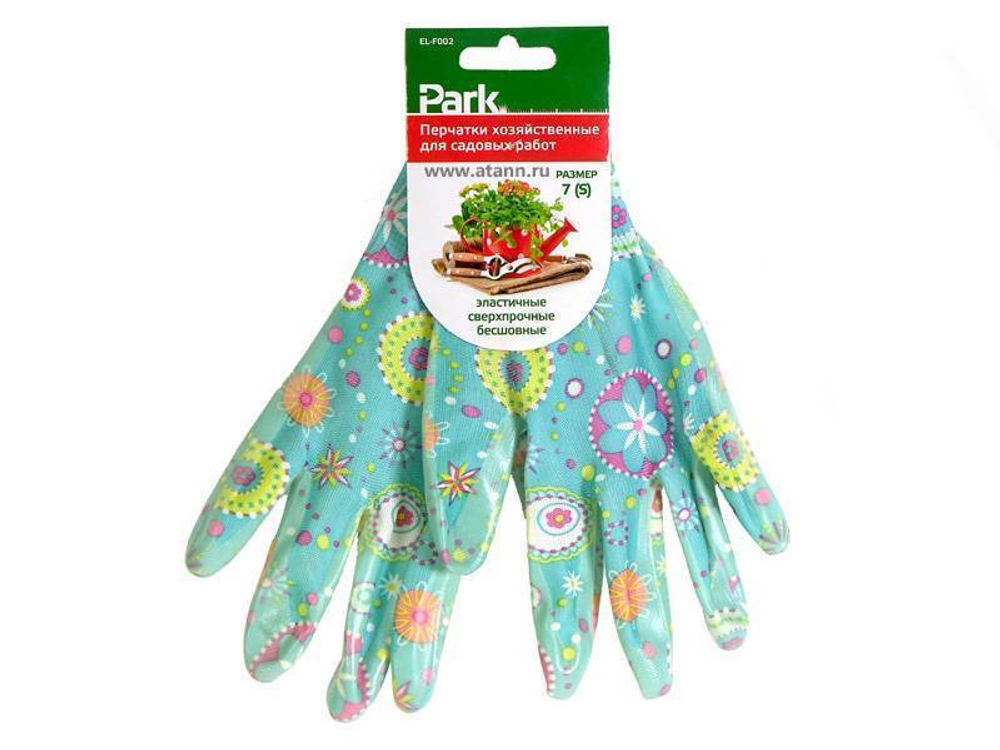 Перчатки для садовых работ цветные, размер S, PARK EL-F002