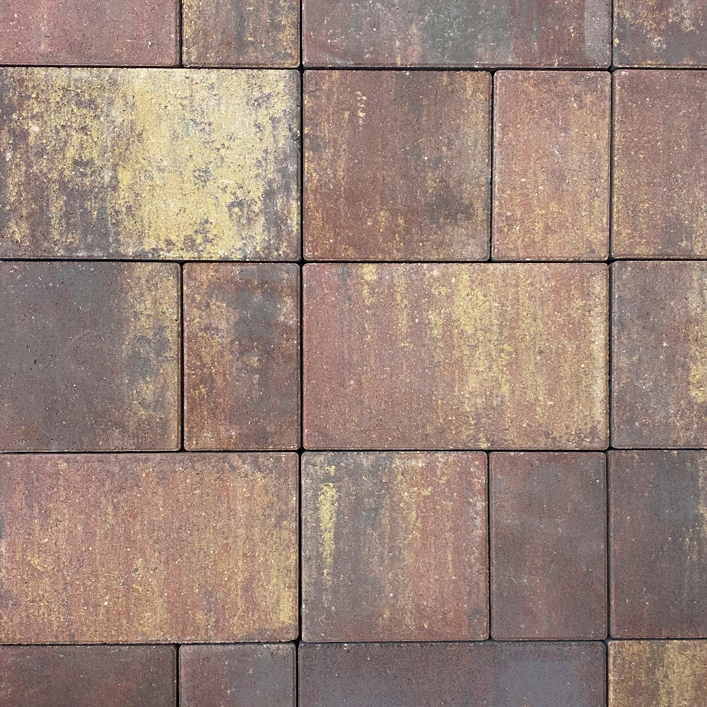 ТРОТУАРНАЯ ПЛИТКА СТАРЫЙ ГОРОД - А.1.ФСМ.4 ЛИСТОПАД ГЛАДКИЙ ОСЕНЬ, КОМПЛЕКТ ИЗ 3 ВИДОВ ПЛИТ