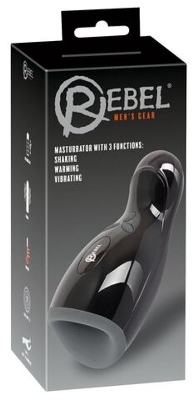 Черный мастурбатор Rebel Masturbator с нагревом (Цвет: черный)