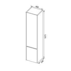 Шкаф-пенал для ванной Aquanet Лайн 40 белый
