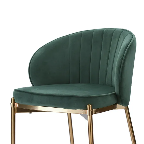 Барный Coral, темно-зеленый велюр с золотыми ножками