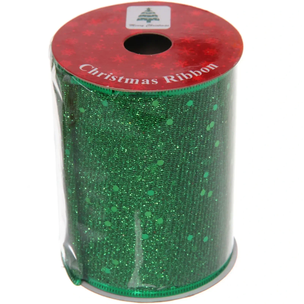 Лента для декорирования «Мерцание» 10 см, 2,7 м, Изумруд