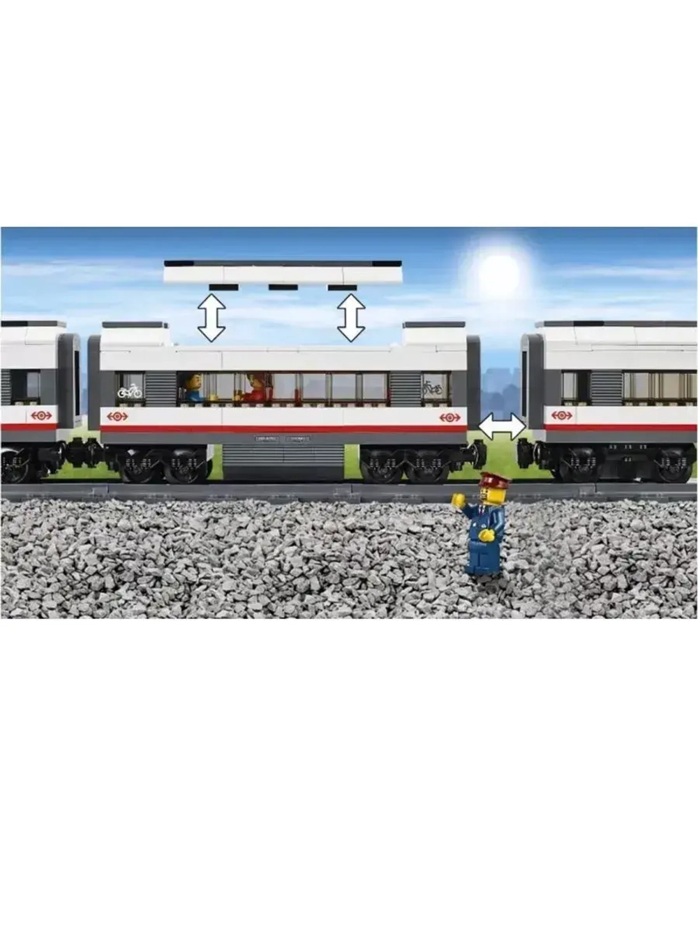 Конструктор Сити Скоростной пассажирский поезд 610 деталей