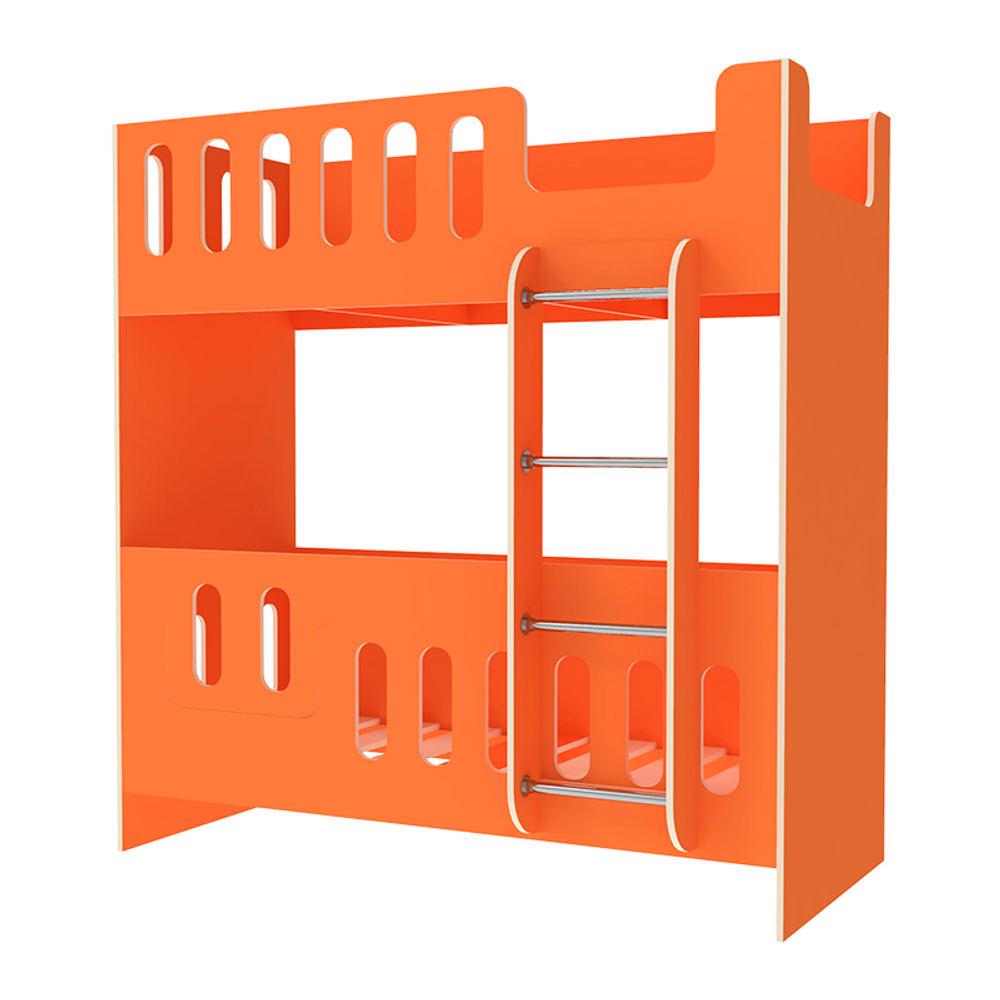 Двухъярусная кровать КарИВи cо сплошным бортом ДС-26 80x180 Оранжевый