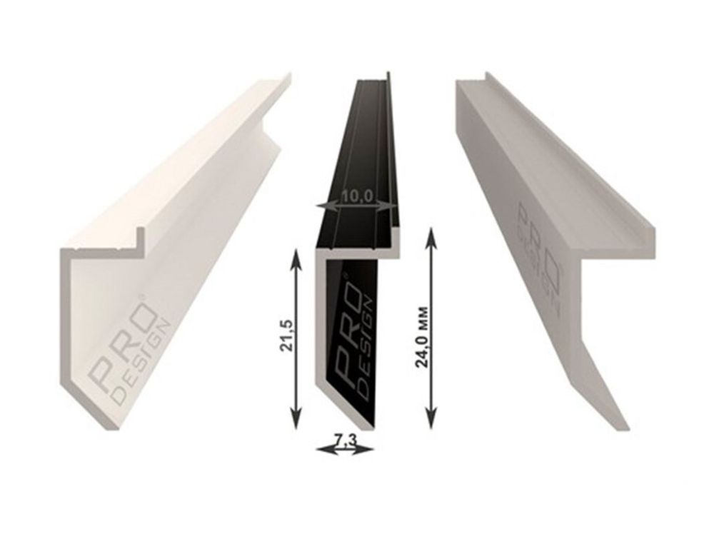 Теневой плинтус Pro Design Slim 723 черный, 2700x10x24 мм