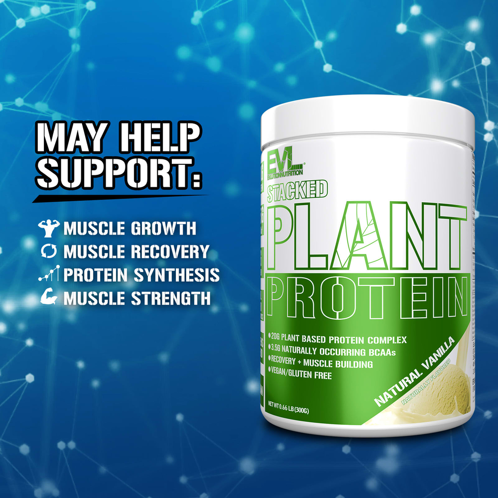 EVLution Nutrition, комплексный растительный протеин, со вкусом натуральной ванили, 300 г (0,66 фунта)