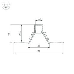 Профиль COMFORT10-V-FANTOM-2000 BLACK (Arlight, Алюминий) 052541