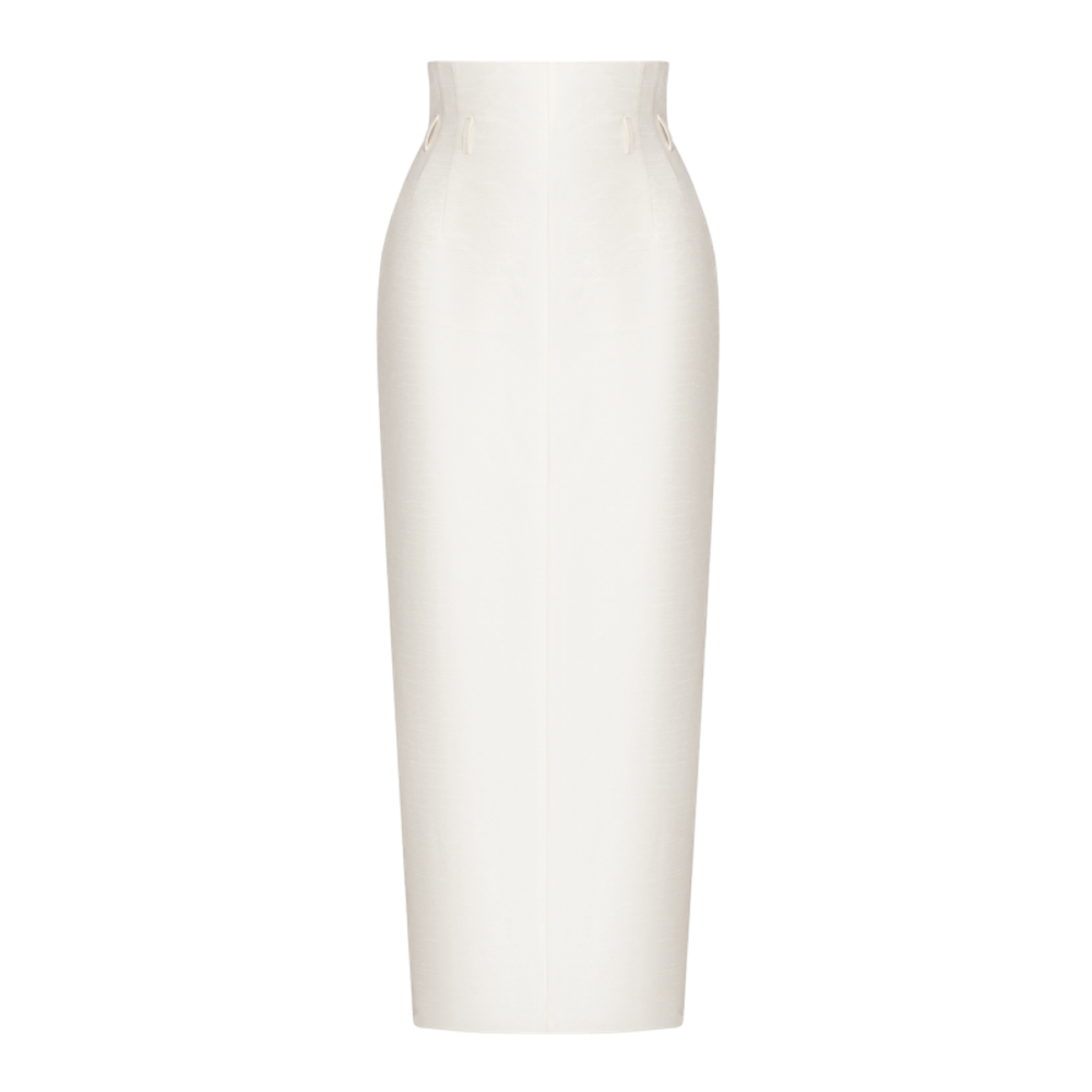 Юбка миди с завышенной талией из шелка