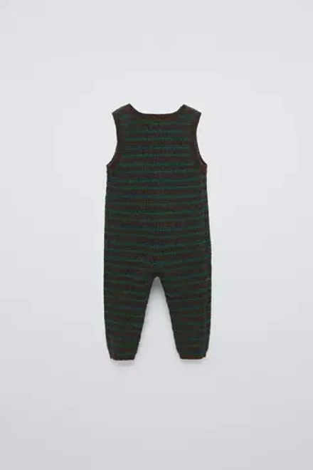 ZARA ТРИКОТАЖНЫЙ КОМБИНЕЗОН, КОРИЧНЕВЫЙ/ЗЕЛЕНЫЙ
