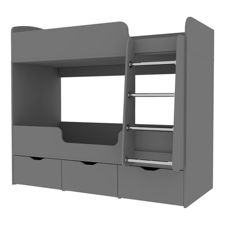 Кровать двухъярусная КарИВи Малыш Двойняшка Темно-серый Темно-серый