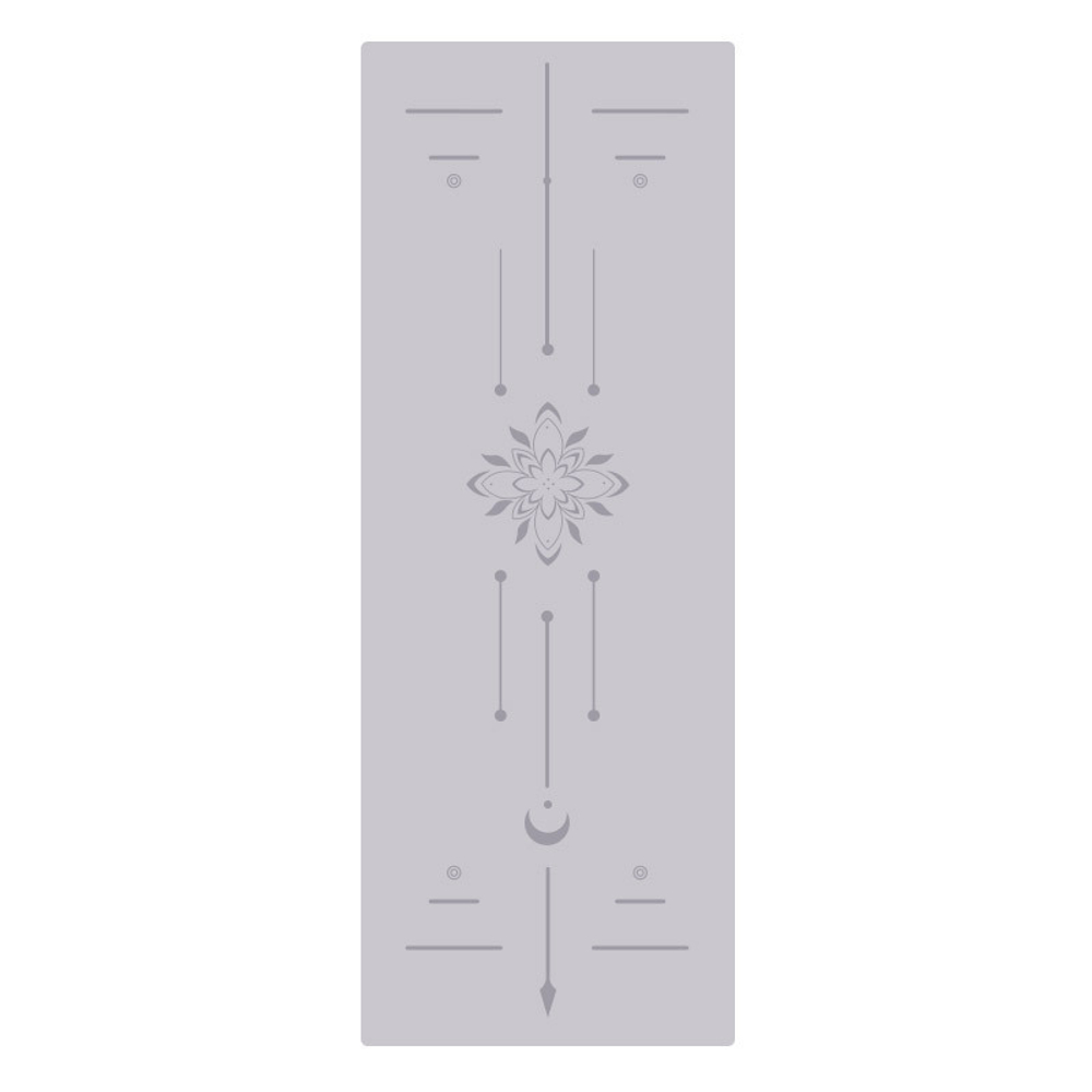 Каучуковый коврик для йоги Flower Grey 185*68*0,5 см нескользящий