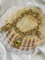 Браслет Скиап. с подвесками матовое золото